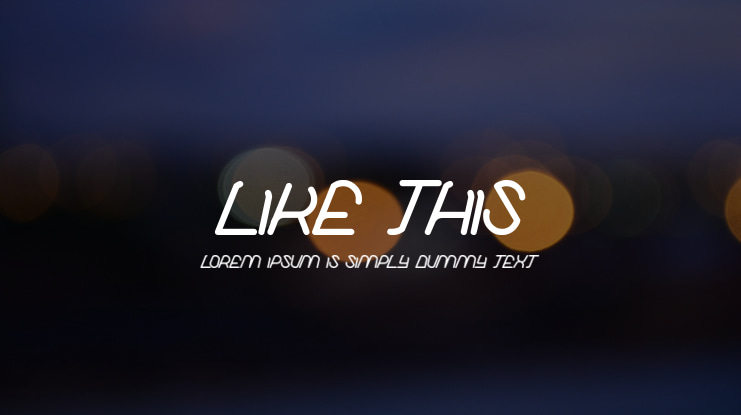 like this Font