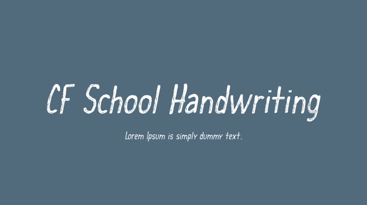 CF School Handwriting Font