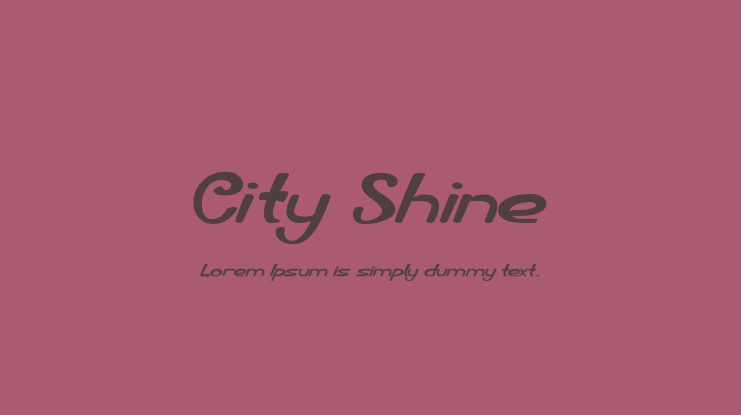 City Shine Font