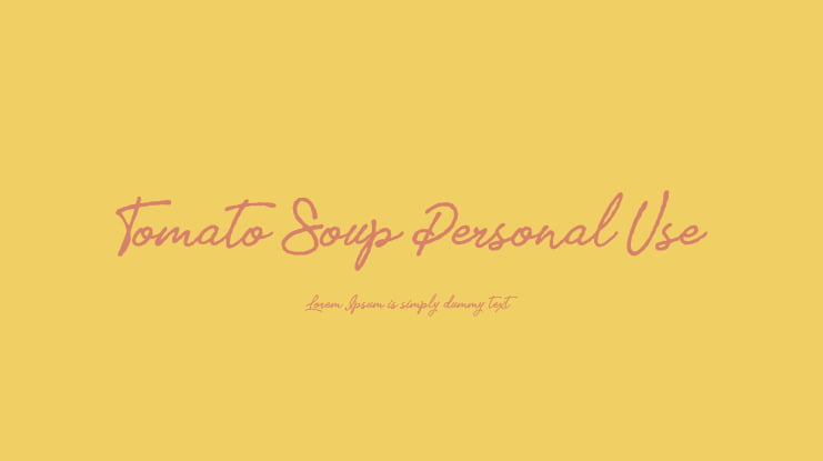 Tomato Soup Personal Use Font