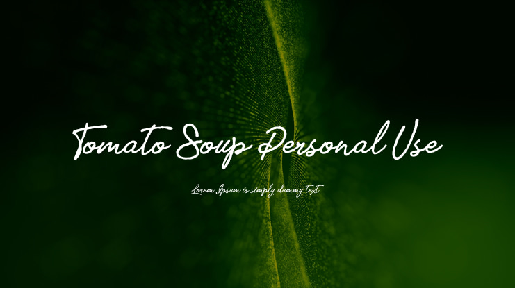 Tomato Soup Personal Use Font