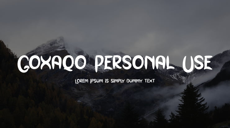 Goxaqo Personal Use Font