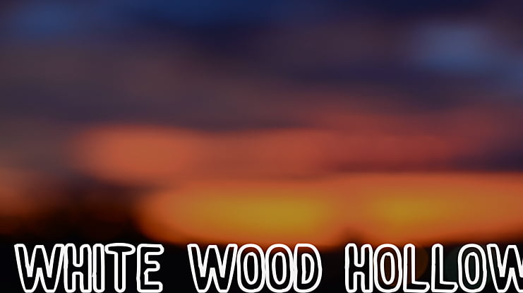 White wood Hollow Font