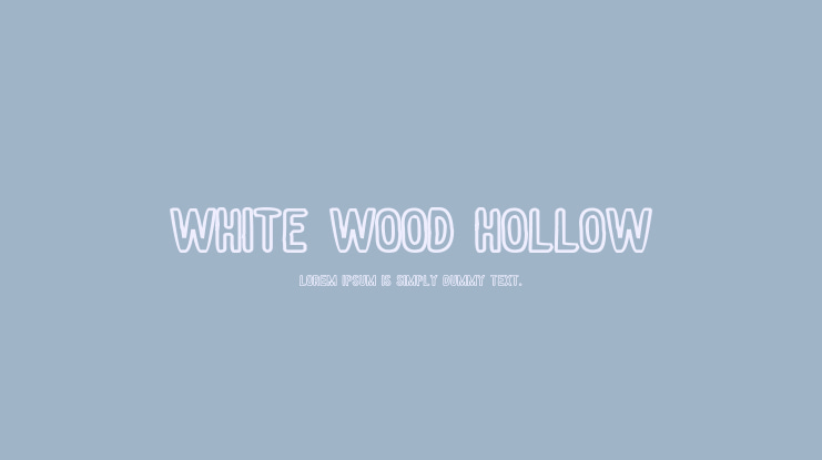 White wood Hollow Font