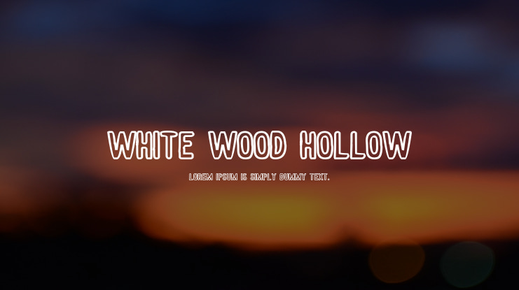 White wood Hollow Font