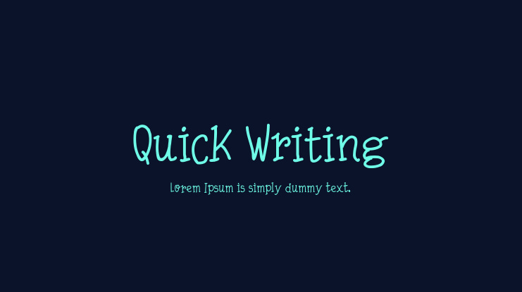 Quick Writing Font Family