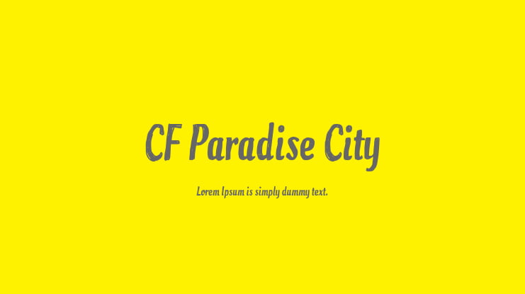 CF Paradise City Font