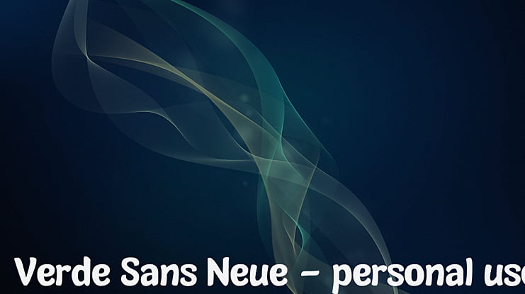 Verde Sans Neue - personal use Font