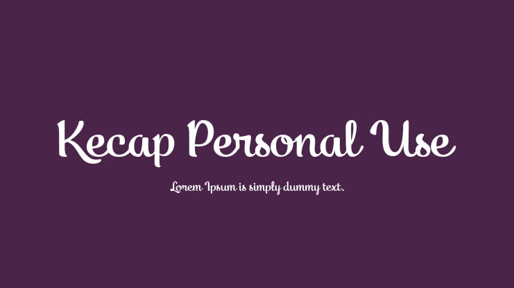 Kecap Personal Use Font Family