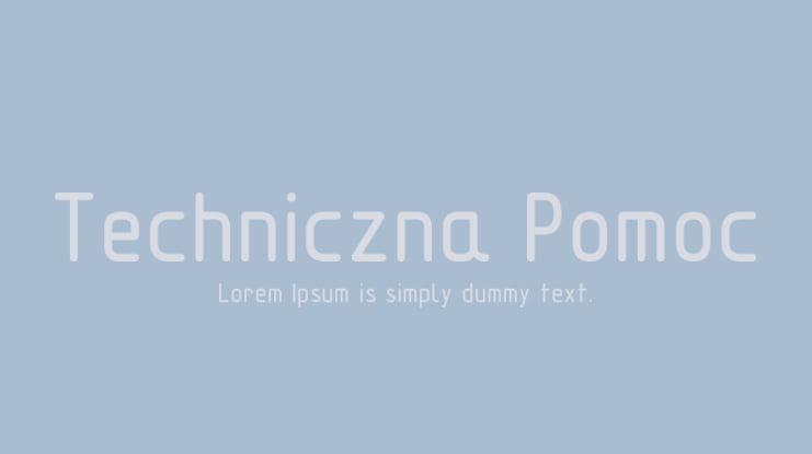 Techniczna Pomoc Font Family