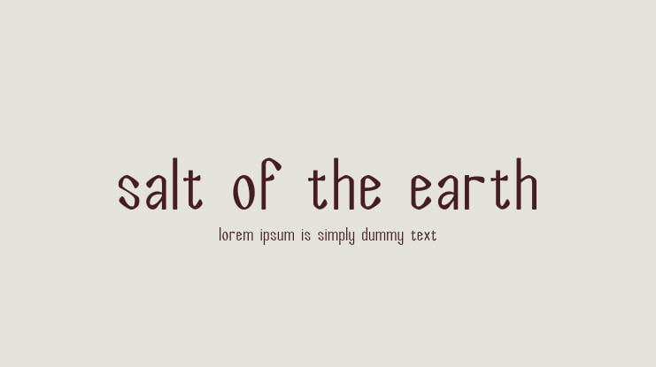 Salt of the Earth Font