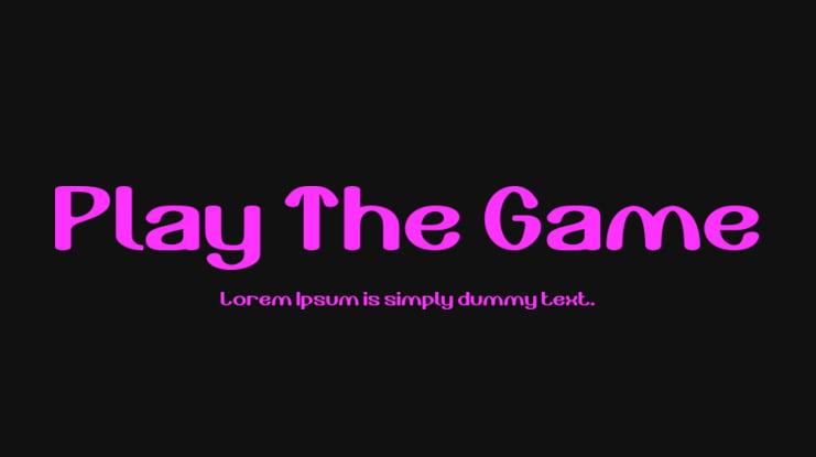 Play The Game Font Family
