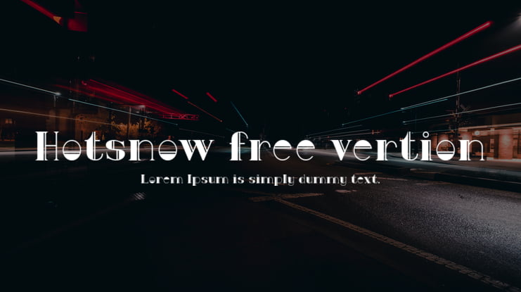 Hotsnow free vertion Font