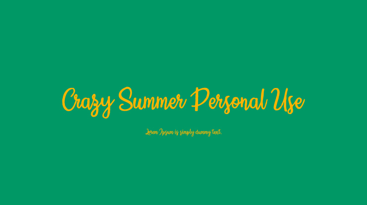 Crazy Summer Personal Use Font
