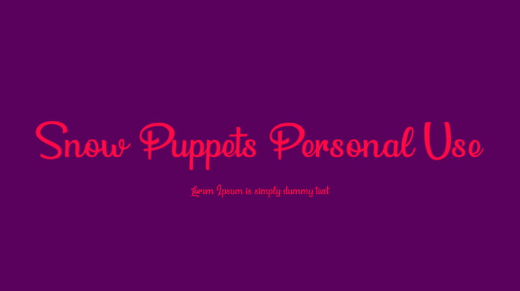 Snow Puppets Personal Use Font