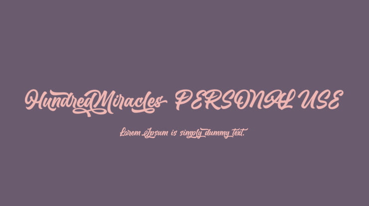 Hundred Miracles PERSONAL USE Font Family