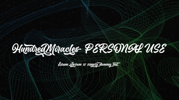 Hundred Miracles PERSONAL USE Font Family