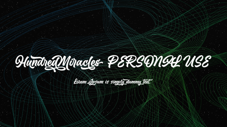 Hundred Miracles PERSONAL USE Font Family