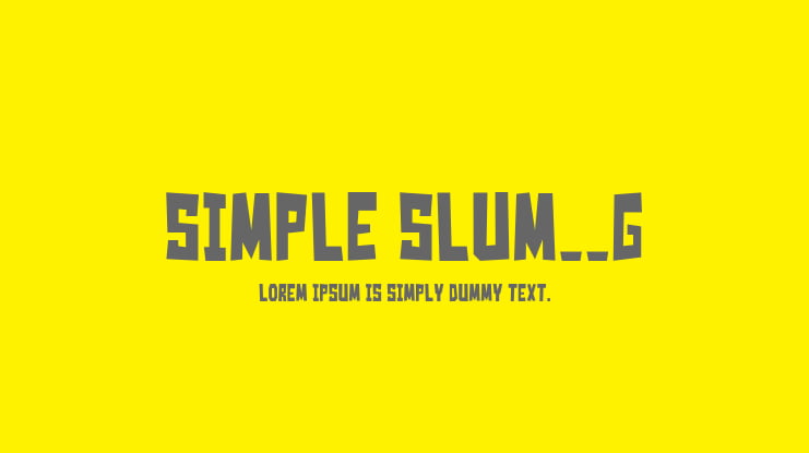 Simple Slum__G Font