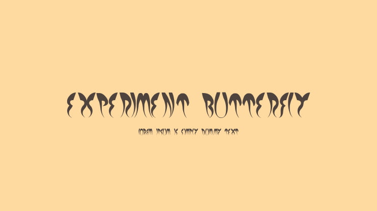EXPERIMENT BUTTERFLY Font