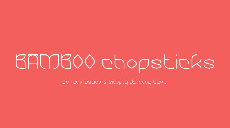 BAMBOO chopsticks Font Family
