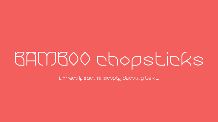 BAMBOO chopsticks Font Family