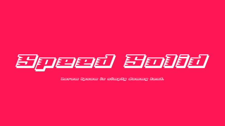 Speed Solid Font