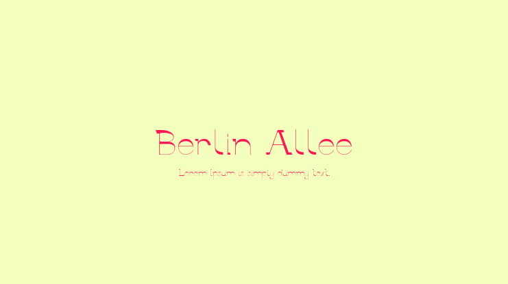 Berlin Allee Font Family