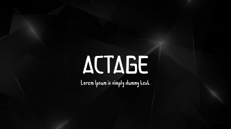 ACTAGE Font