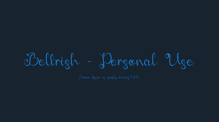 Bellrish - Personal Use Font
