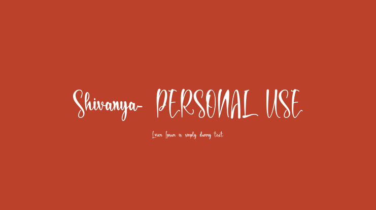Shivanya- PERSONAL USE Font