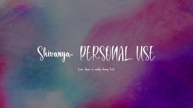 Shivanya- PERSONAL USE Font