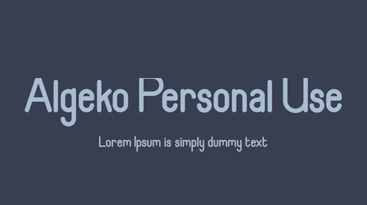 Algeko Personal Use Font
