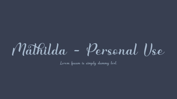 Mathilda - Personal Use Font