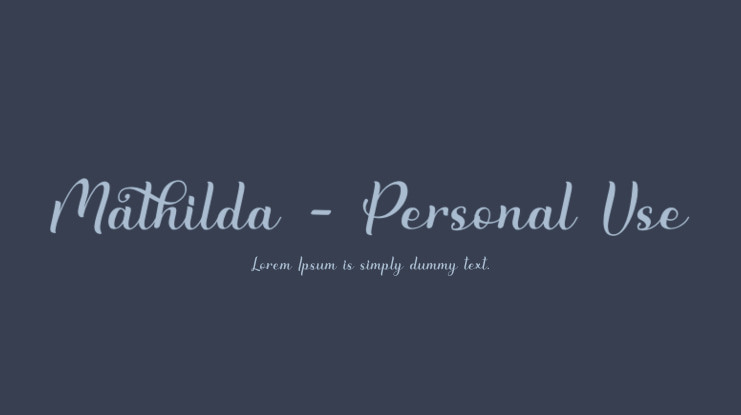 Mathilda - Personal Use Font