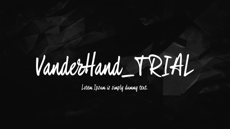 VanderHand_TRIAL Font