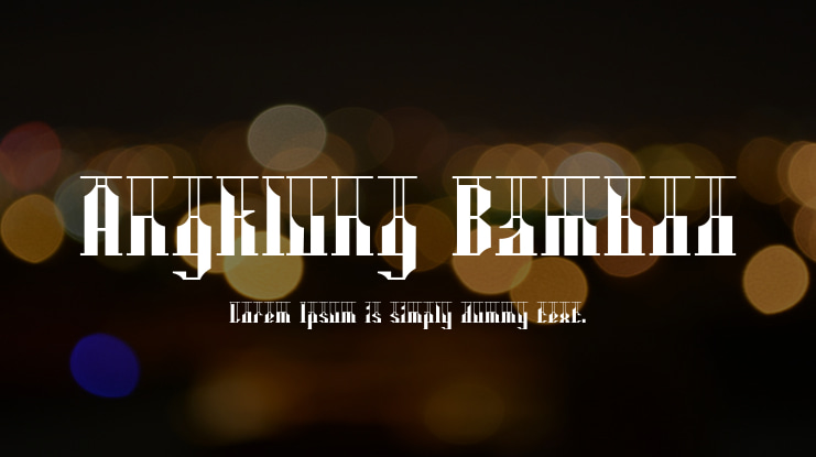 Angklung Bamboo Font