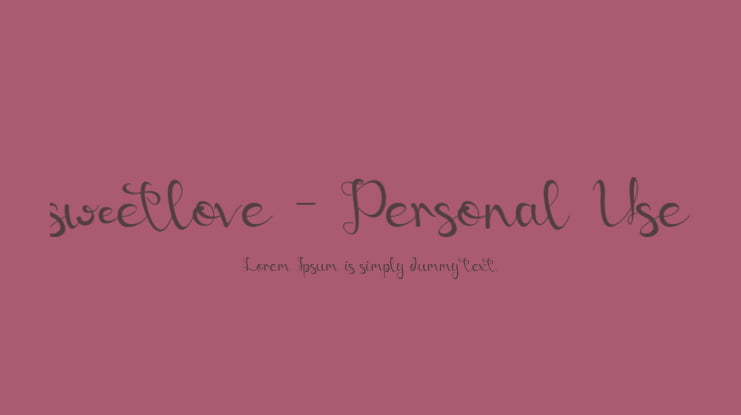 sweetlove - Personal Use Font