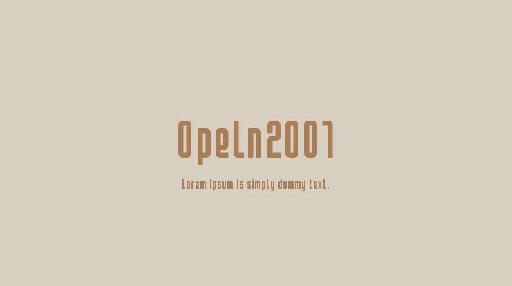 Opeln2001 Font Family