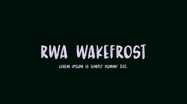 RWA Wakefrost Font