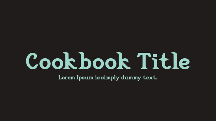 Cookbook Title Font
