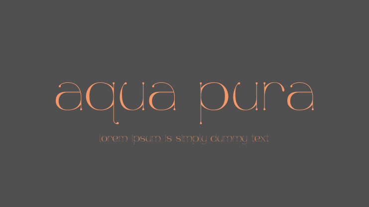 aqua pura Font