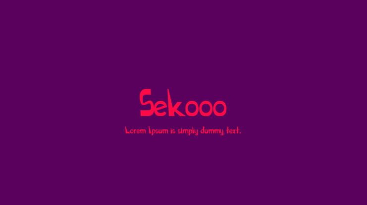 Sekooo Font