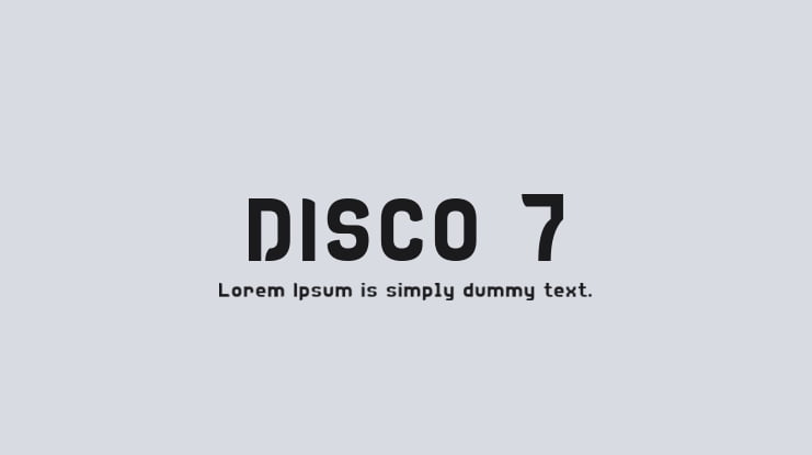 DISCO 7 Font
