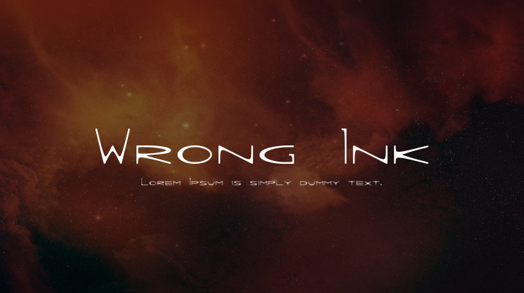 Wrong Ink Font