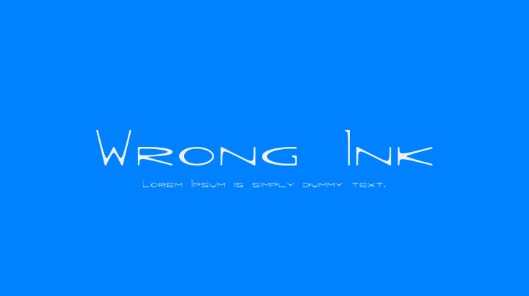 Wrong Ink Font