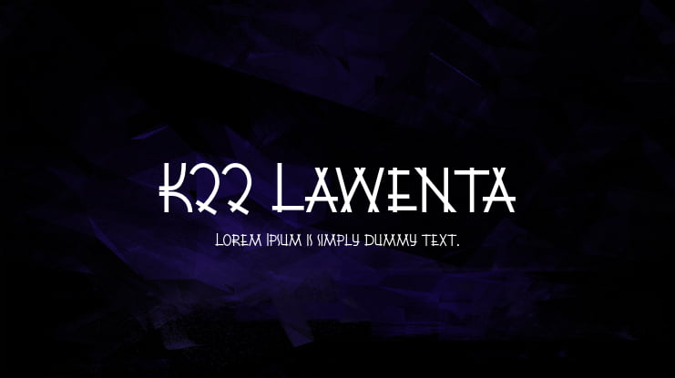 K22 Lawenta Font