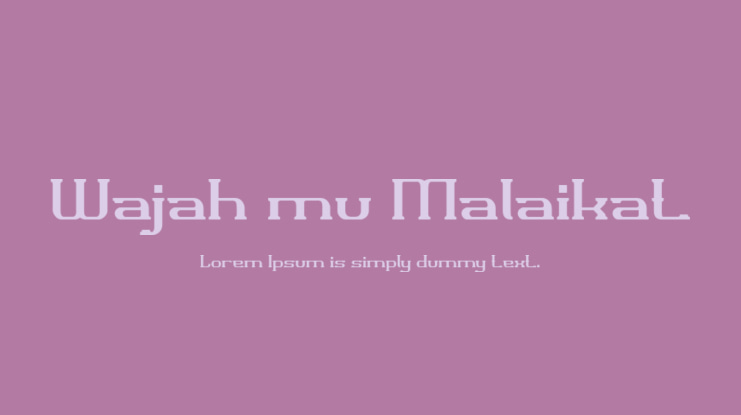 Wajah mu Malaikat Font