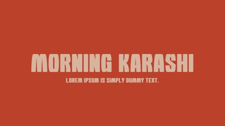 Morning Karashi Font