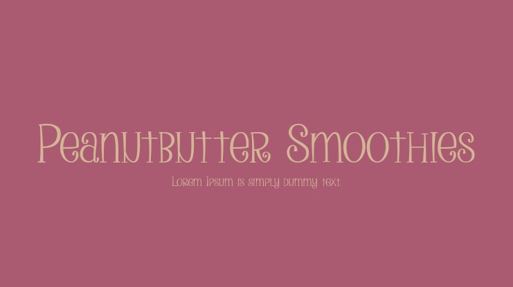 Peanutbutter Smoothies Font